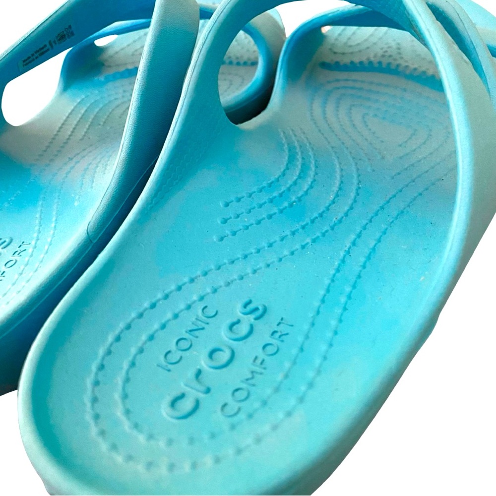 Crocs Kade II Women’s Sandals 10 Aqua Flip Flop Slides - Picture 4 of 9